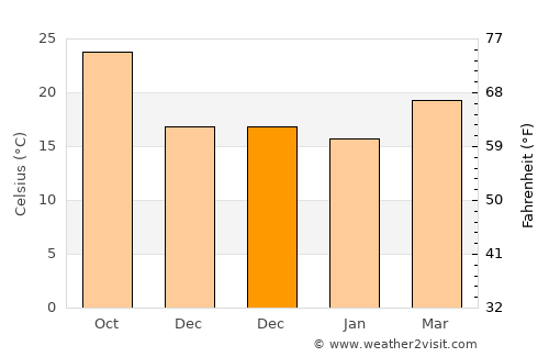 Riverview average temperature in December