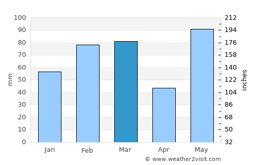 Riverview average rain in March