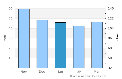 Roanne average rain in January
