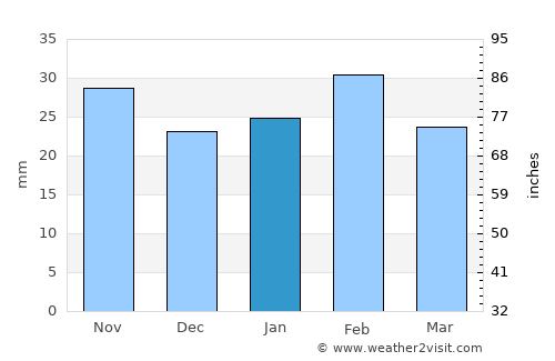 Rocksprings average rain in January