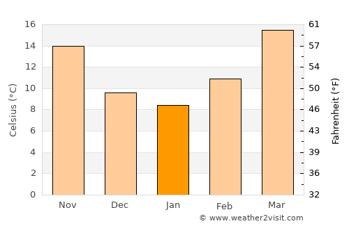 Rocksprings average temperature in January