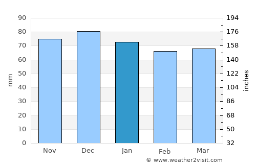 Rodez average rain in January