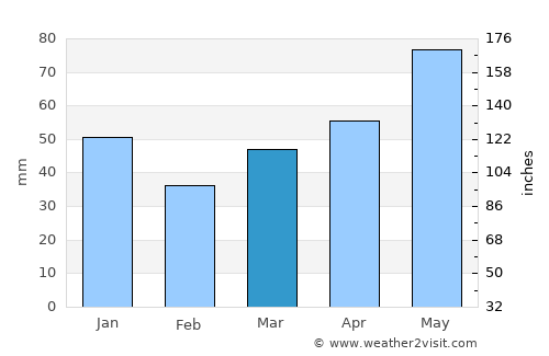 Rodnikovskaya average rain in March