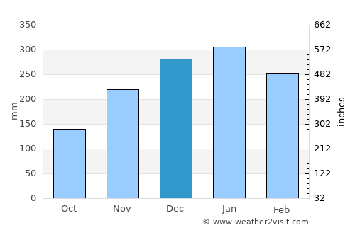 Rondonópolis average rain in December