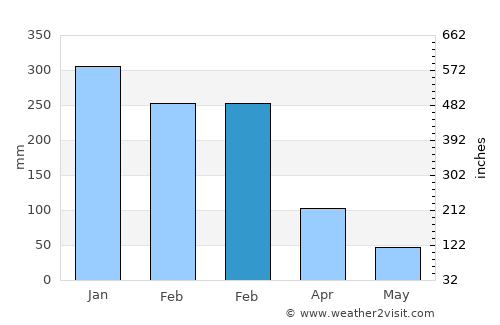 Rondonópolis average rain in February