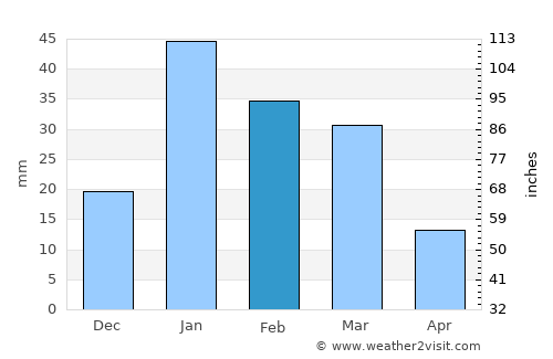 Roorkee average rain in February