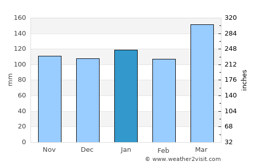 Rosario average rain in January