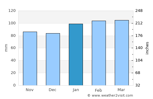 Rosario average rain in January