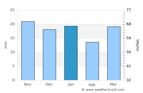 Roseau average rain in January