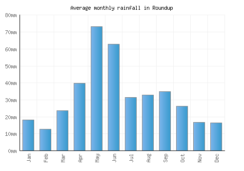Roundup monthly rainfall chart (mm)
