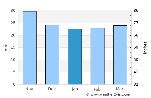 Roznov average rain in January