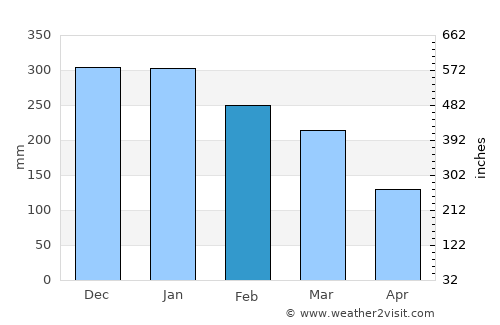 Rubiataba average rain in February