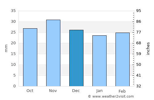 Ruginoasa average rain in December