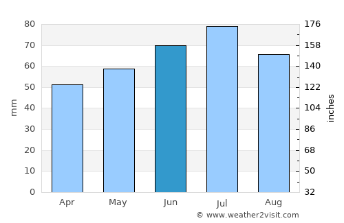 Ruinen average rain in June