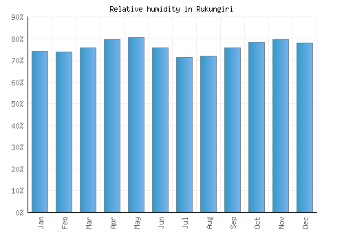 Rukungiri relative humidity averages