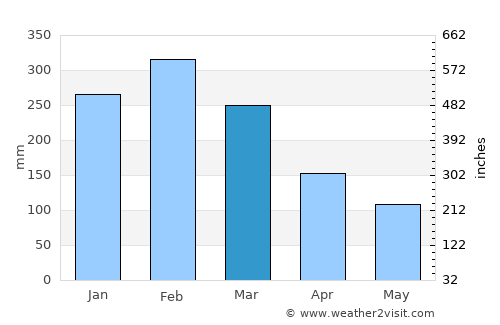 Rurrenabaque average rain in March