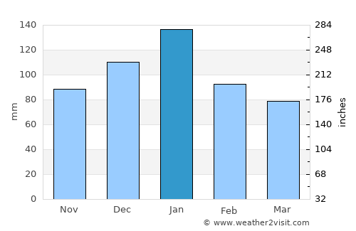 Rustenburg average rain in January