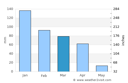 Rustenburg average rain in March