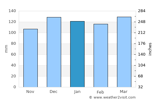 Ruston average rain in January