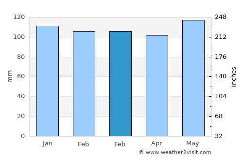 Rutledge average rain in February