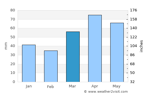 Saginaw average rain in March
