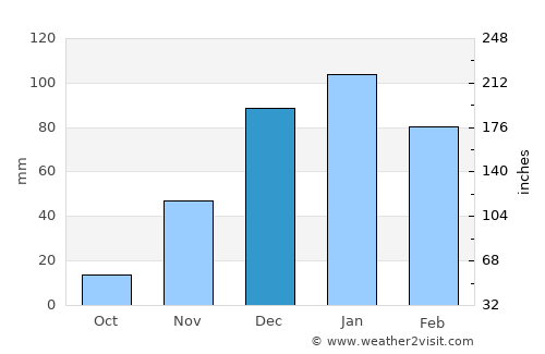 Saḩam average rain in December
