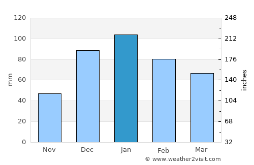 Saḩam average rain in January