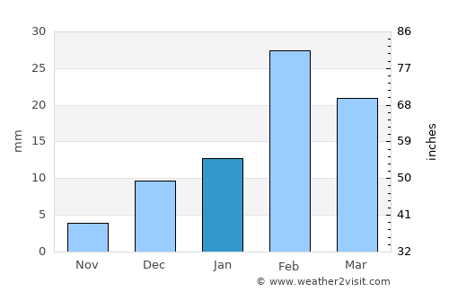 Şaḩam average rain in January