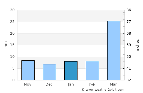 Saidpur average rain in January