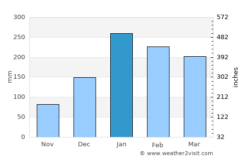 Saint-André average rain in January
