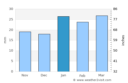 Saint George average rain in January