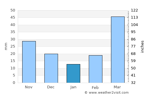 Saint John average rain in January