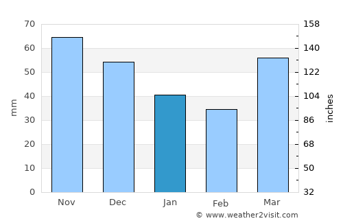 Saint Johns average rain in January