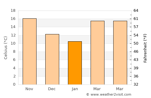 Saint Simons average temperature in January