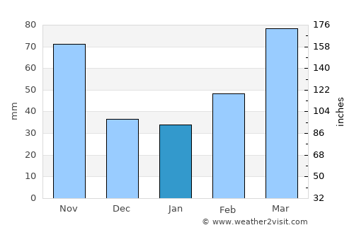 Saitama average rain in January