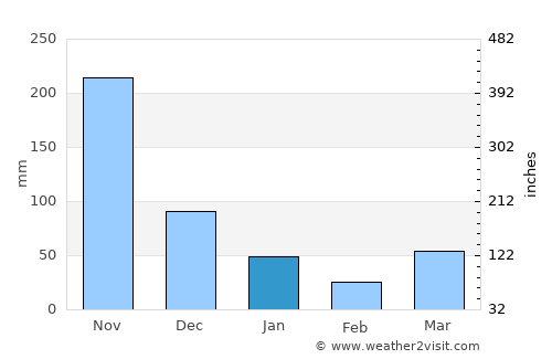 Saladan average rain in January