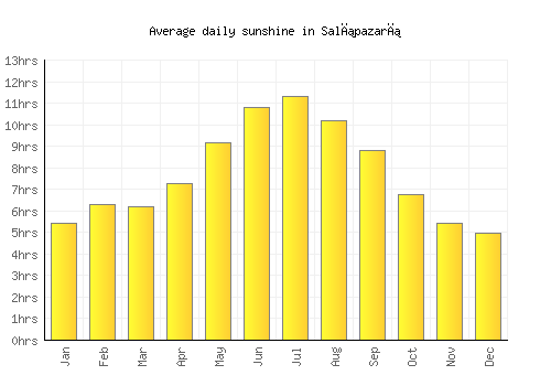 Salıpazarı average daily sunshine chart
