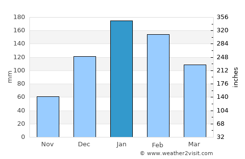 Salta average rain in January