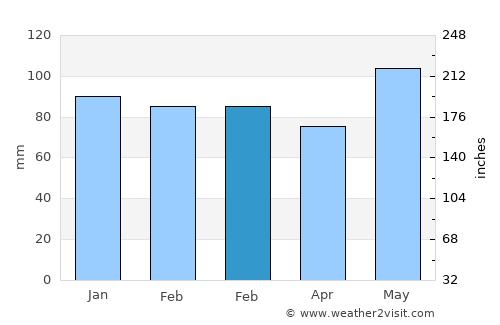 Saluda average rain in February