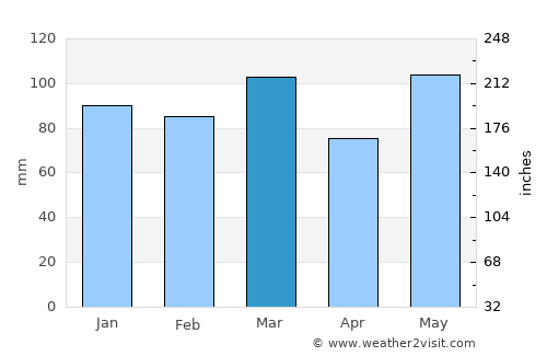 Saluda average rain in March