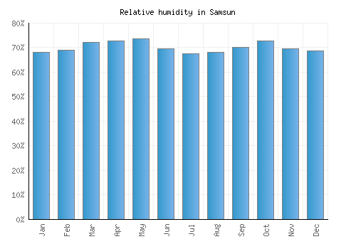 Samsun relative humidity averages