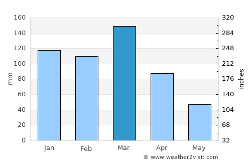 San Carlos Centro average rain in March