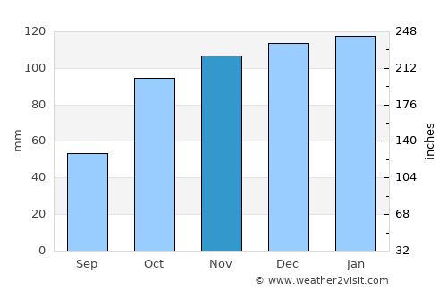 San Carlos Centro average rain in November