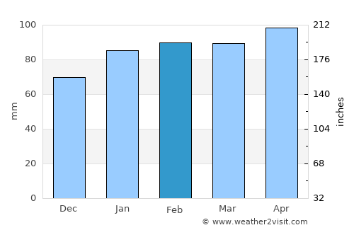 San Carlos average rain in February