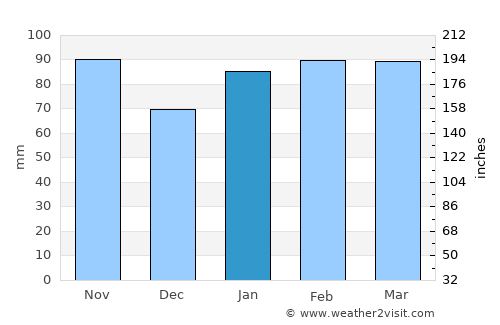 San Carlos average rain in January