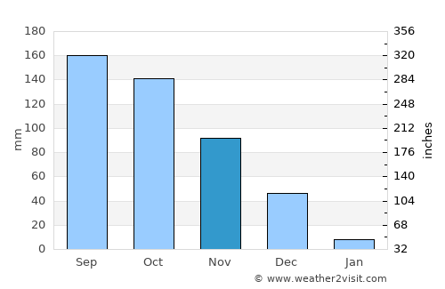San Carlos average rain in November