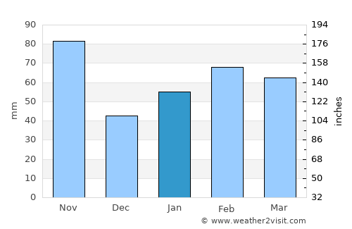 San Diego de los Baños average rain in January