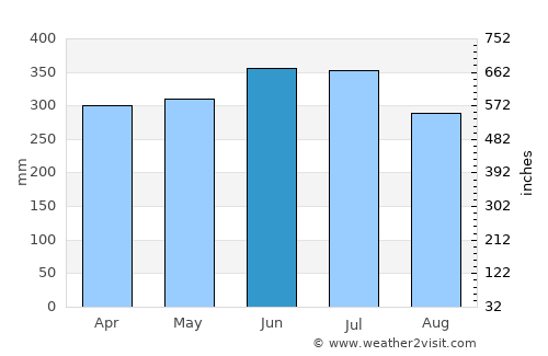 San José del Guaviare average rain in June