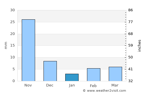 San Miguel Dueñas average rain in January