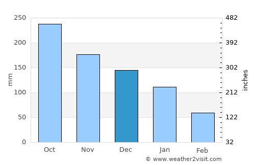San Pedro average rain in December